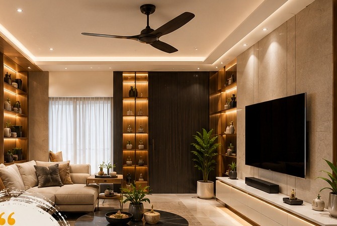 Living room interior fit-out by Shree Vishwakarma Interiors